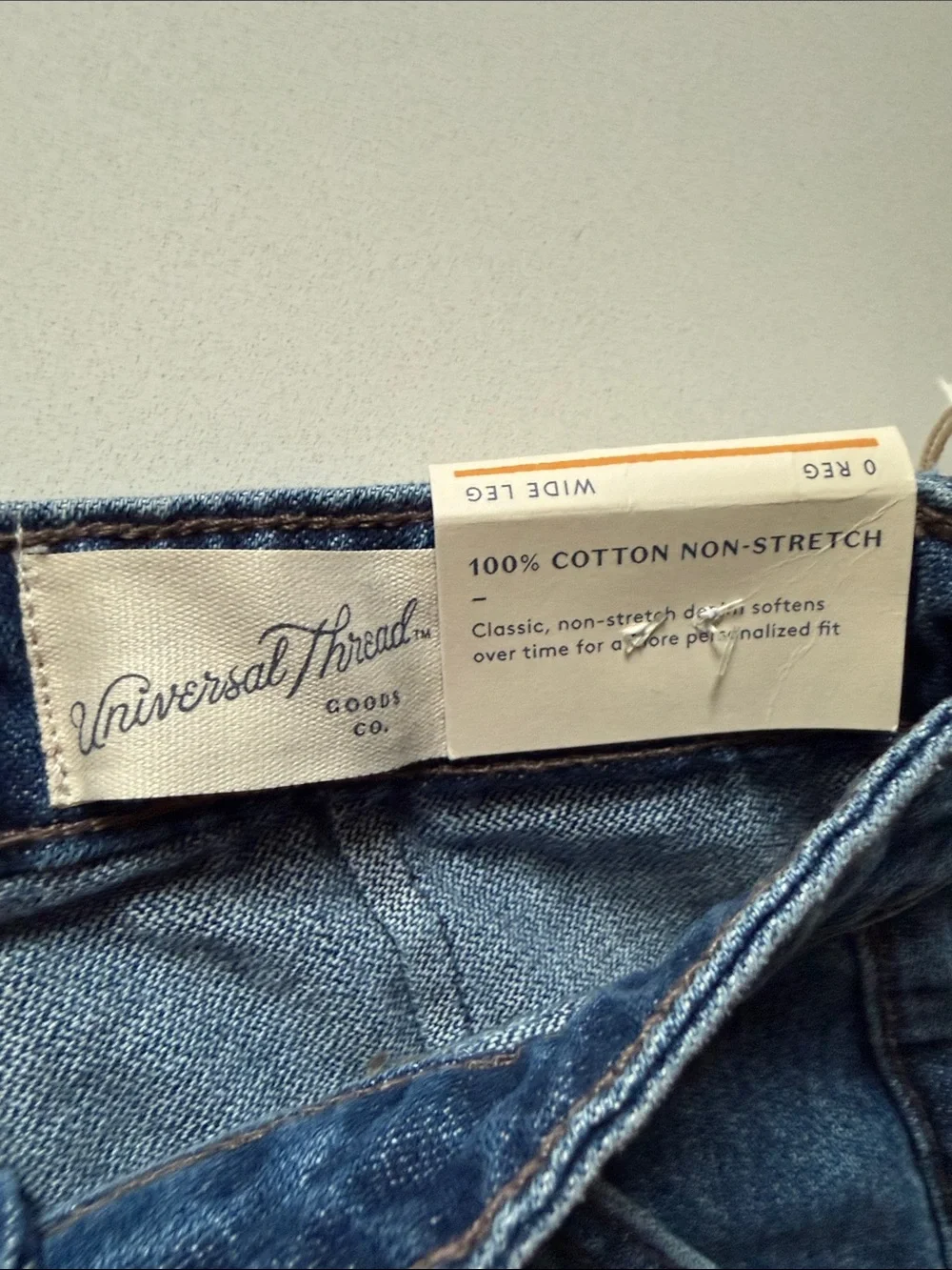 🆕 Universal Thread High-Rise Wide Leg Trouser Jeans in Medium Blue, Size 0 - Picture 8 of 11